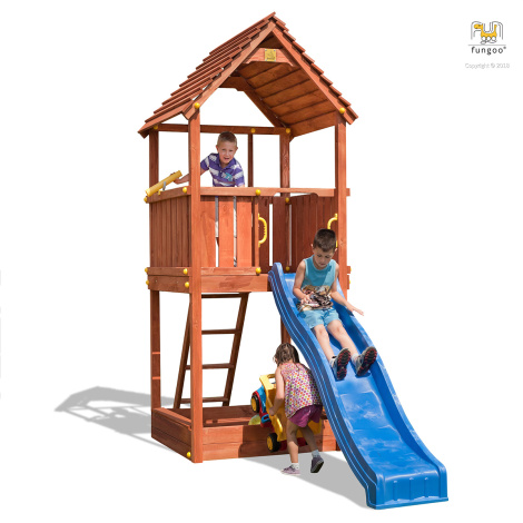 Wooden playtower with a slide JOY