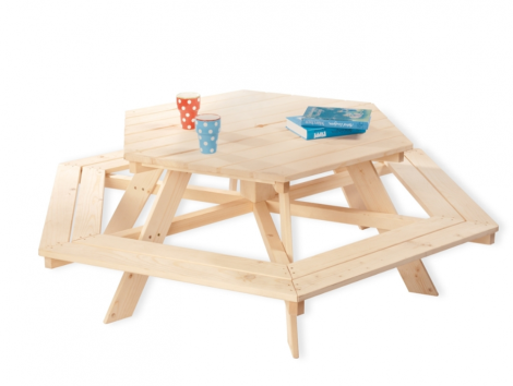 Children's hexagonal picnic table