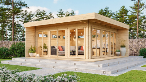 Contemporary Wooden Cabin MELANY 44 | 6 m x 6 m (19'8'' x 19'8'') 44mm