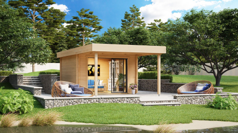 Leisure Garden Room Linus ALU 44 B with an Extension | 6.8 x 4m (19'4" x 13'1")