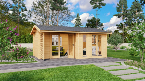 Simple garden room with gable roof ADELE 44 | 5.5x3.9m (18'1''x12'10'') 44mm
