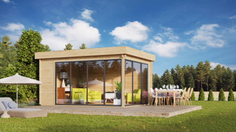 Generously spacious garden house ALU Concept 70 A | 4.8 x 3.6 m (15'7'' x 11'7'') 70 mm