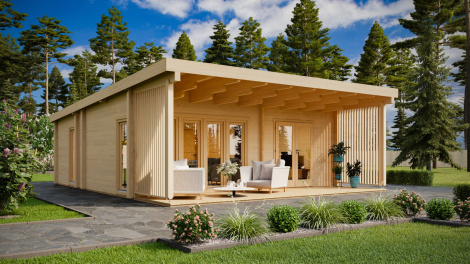 Modern Log House Arhus 70 | 9.3 x 7.4m (30'6" x 24'3") 70mm