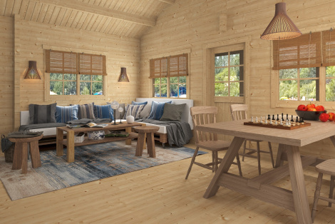 Log house with a sauna room ASVA 90 | 8.32 x 10.2 m