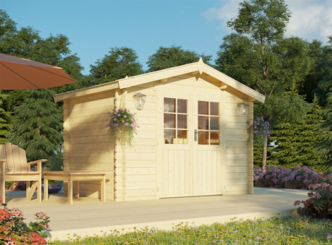 Compact gable roof garden shed with a double door BENTE 28 A | 2.8 x 1.8 m (9'2'' x 5'11'') 28 mm