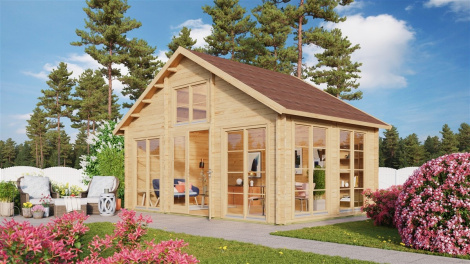 Log cabin for family retreat BERN 70 | 6.2 x 4.2 m (20'4'' x 13'9'') 70 mm