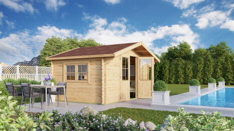 Compact and versatile garden shed DAVID 34 | 4.2 x 3.6 m (13'11'' x 11'11'') 34 mm