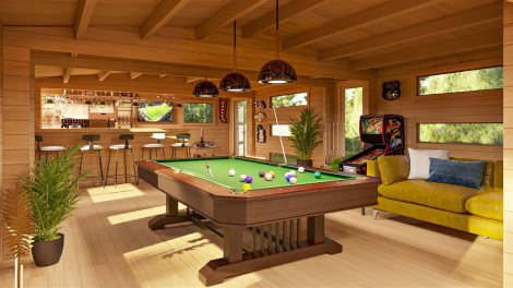 Garden Snooker Room with a bar DUNDEE 44 A | 10.04m x 5.24m (32,94' x 17'06'') 44mm