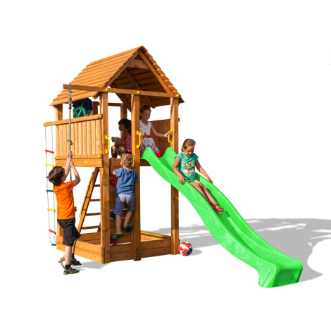 Wooden playtower with a slide FORTRESS