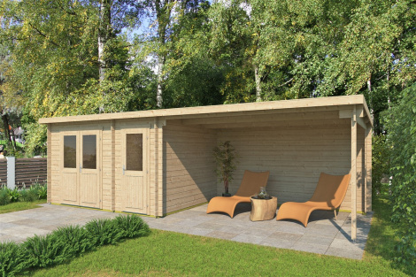 Multifunctional garden workshop with a separate storage room GENT 28 D | 7.6x2.8m (25'x9'2'') 28 mm