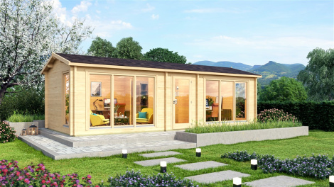 Charming garden room OFFICE HOUSE 70| 9.2 x 4 m (30'1'' x 13'2'') 70 mm
