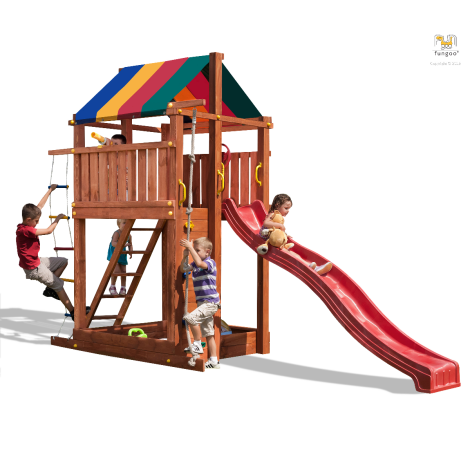 Wooden playtower with a slide PARADISE
