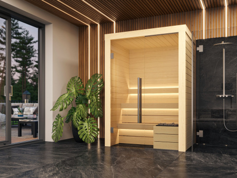 Luxurious Modular Sauna OTTO S  Aspen Design | 1.2 x 1.6m (3'11" x 5'3")