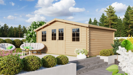 NEW! Traditional garden shed RIA 28 | 4.8x3.7m (16'1''x12'1'') 28 mm