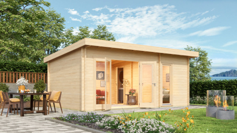 Log cabin with 3-room RITA 44 | 6.3 m x 4.1 m (20'7'' x 13'5'') 44 mm