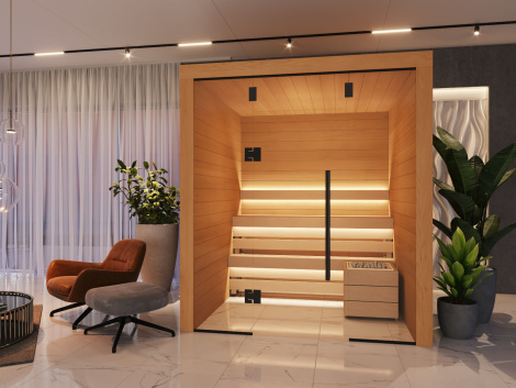Luxurious Modular Sauna OTTO L Aspen Design | 2 x 2m (6'7" x 6'7")
